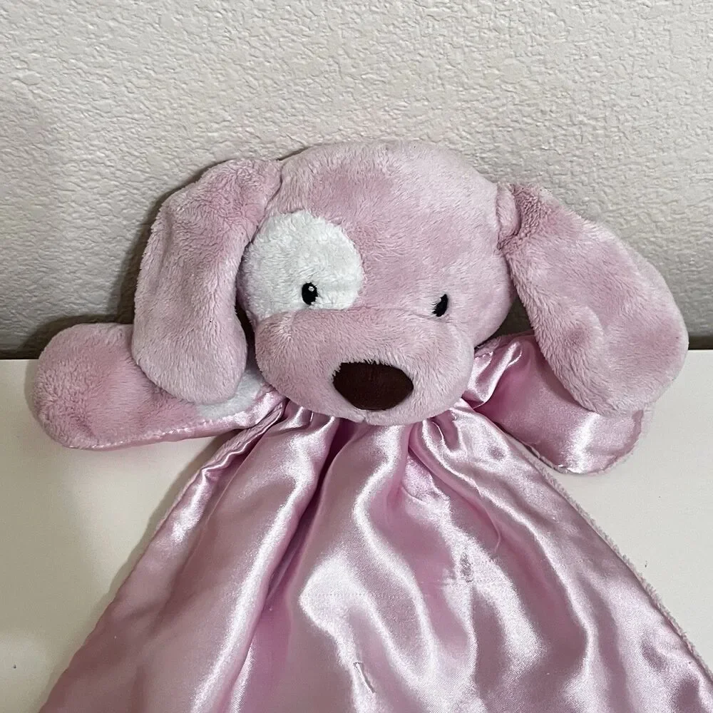 Baby Gund Pink Spunky Huggybuddy Puppy Dog Security Blanket Lovey Satin 6047441